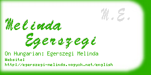 melinda egerszegi business card